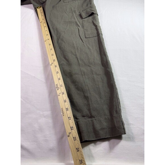 Ci Sono Womens Linen Blend Tie Waist‎ Pull On Pants Green Coastal Beach Sz M - Picture 7 of 14